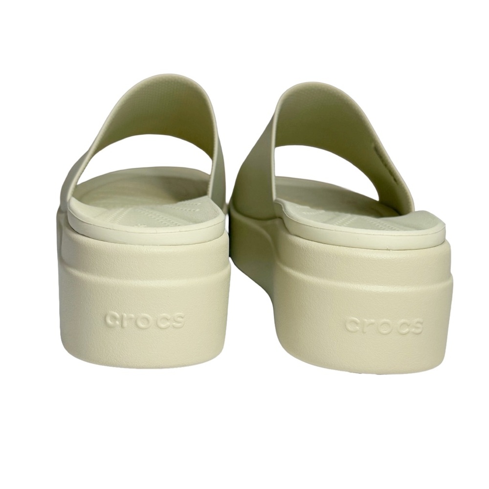 Crocs Brooklyn Low Wedge Slide Sandals Womens Size 9 Bone Beige LiteRide Comfort - Picture 4 of 11